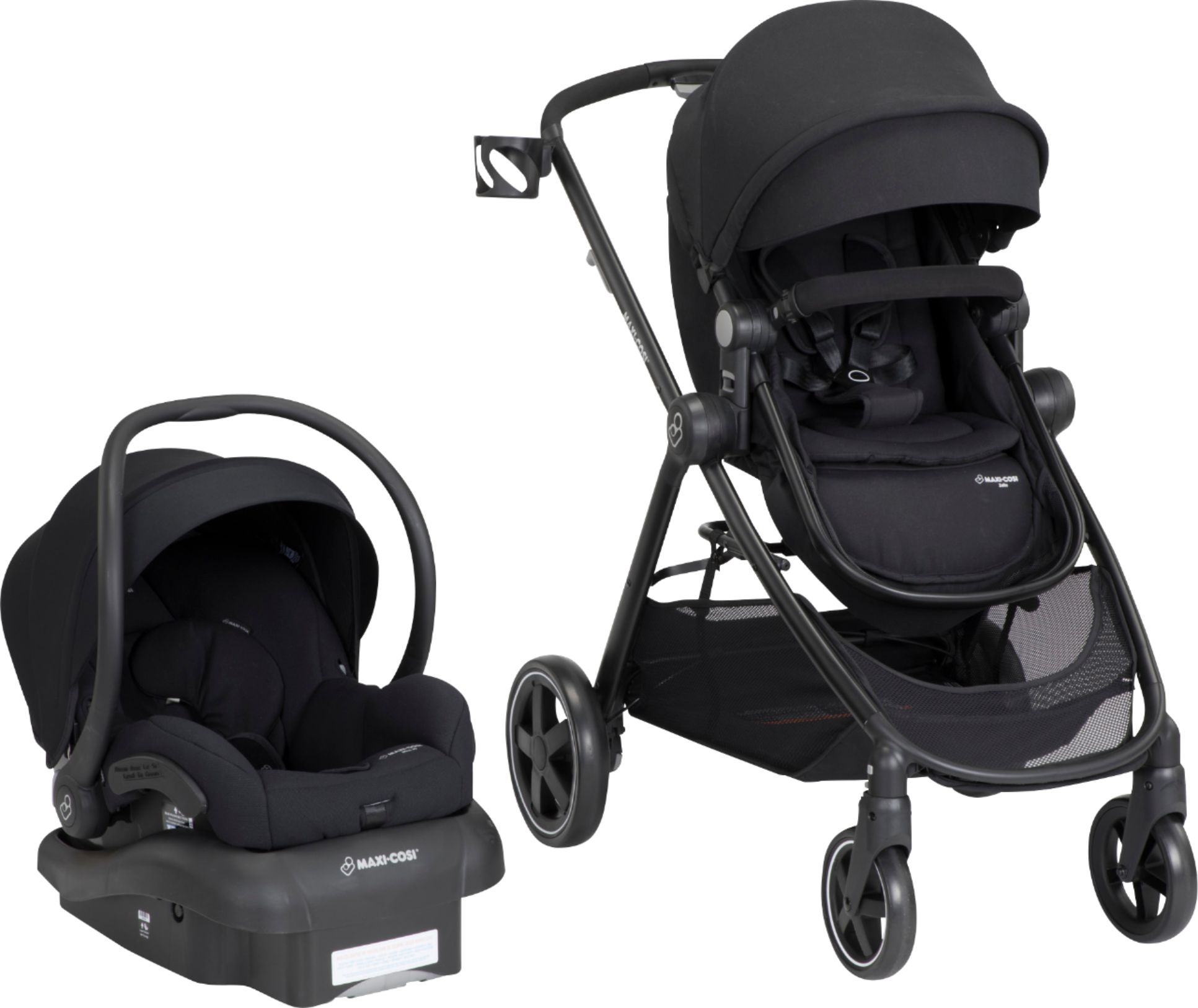 Angle View: Maxi-Cosi - Zelia 5-in-1 Modular Travel System - Black