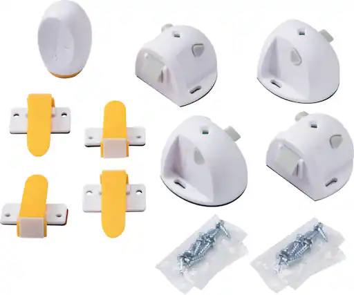 Front. Safety 1st - Adhesive Magnetic Lock System - 4 Locks and 1 Key - White.