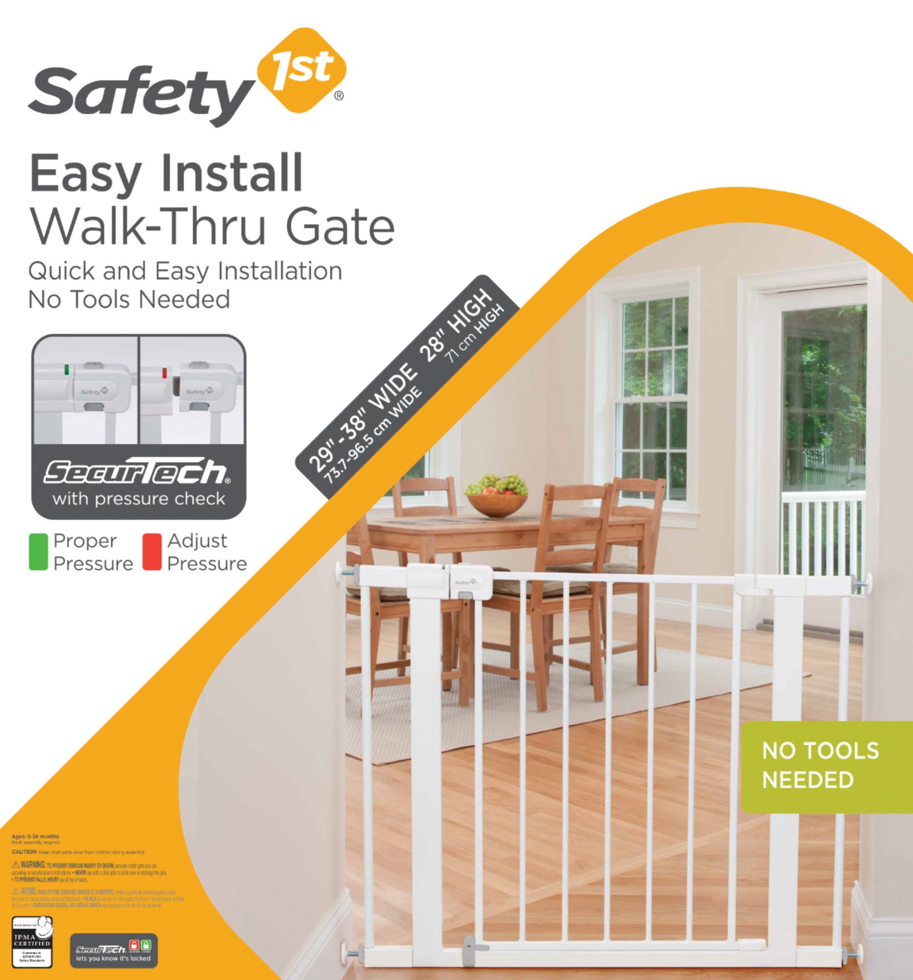 Safety 1st - Easy Install Walk-Through Gate - White