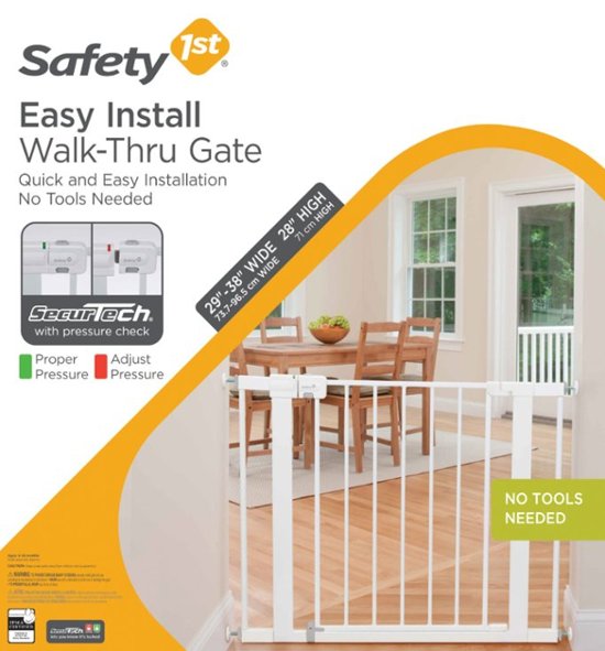 Safety 1st Easy Install WalkThrough Gate White GA105WHOA1 Best Buy
