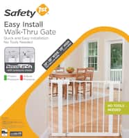 Safety 1st - Adjustable Pressure-Mounted Walk-Through Gate - White - Front_Zoom