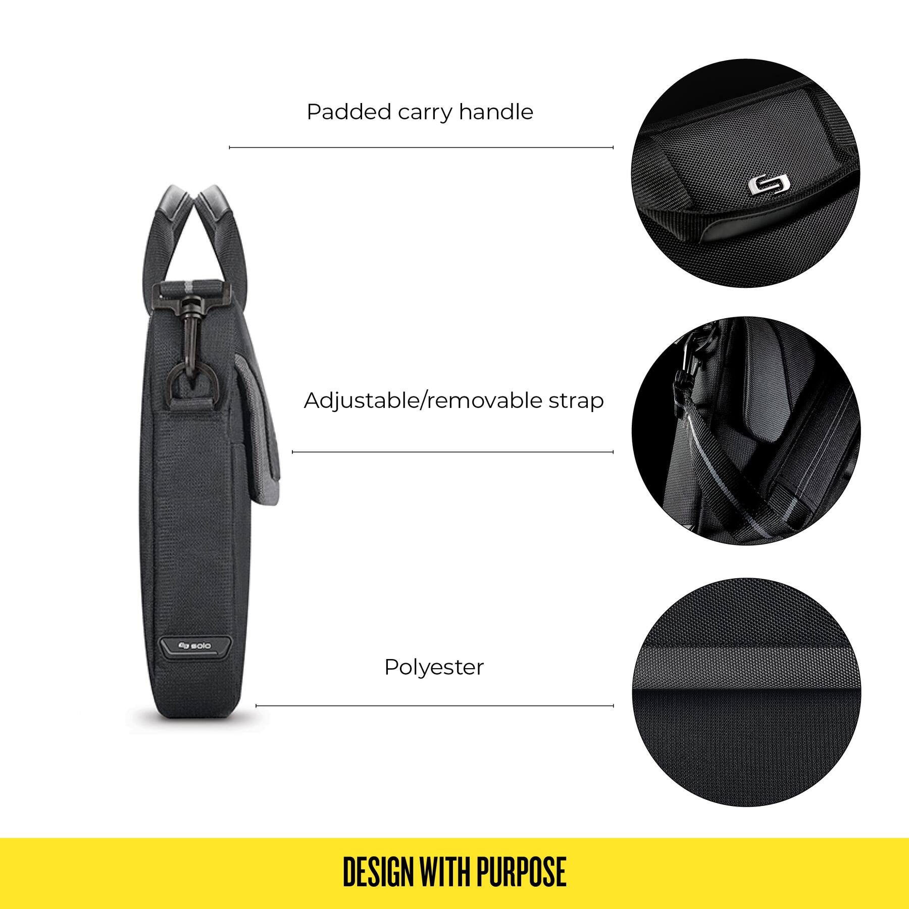 Padded carry handle G Adjustable/removable strap Polyester Design with purpose