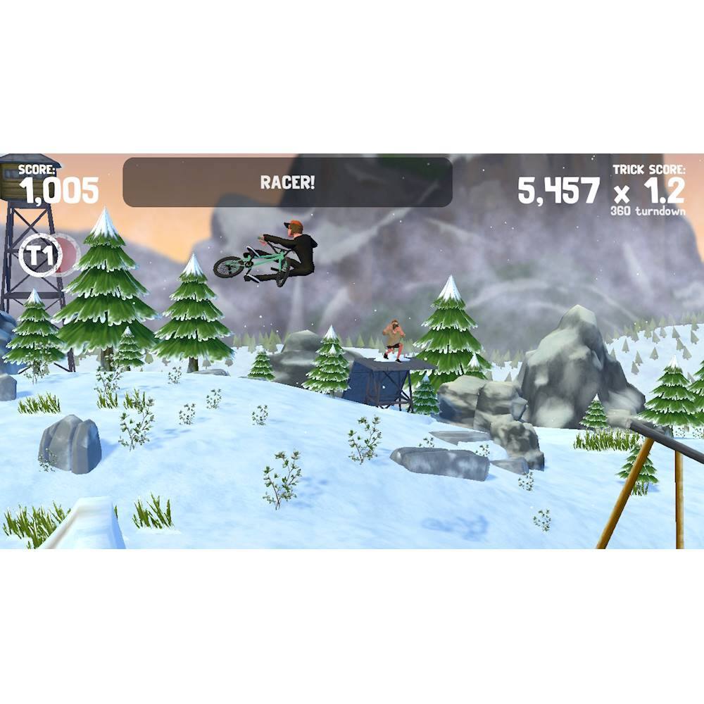 SCORE: 1,005 RACER! TRICK SCORE: 5,457 x 1.2 360 turndown T1