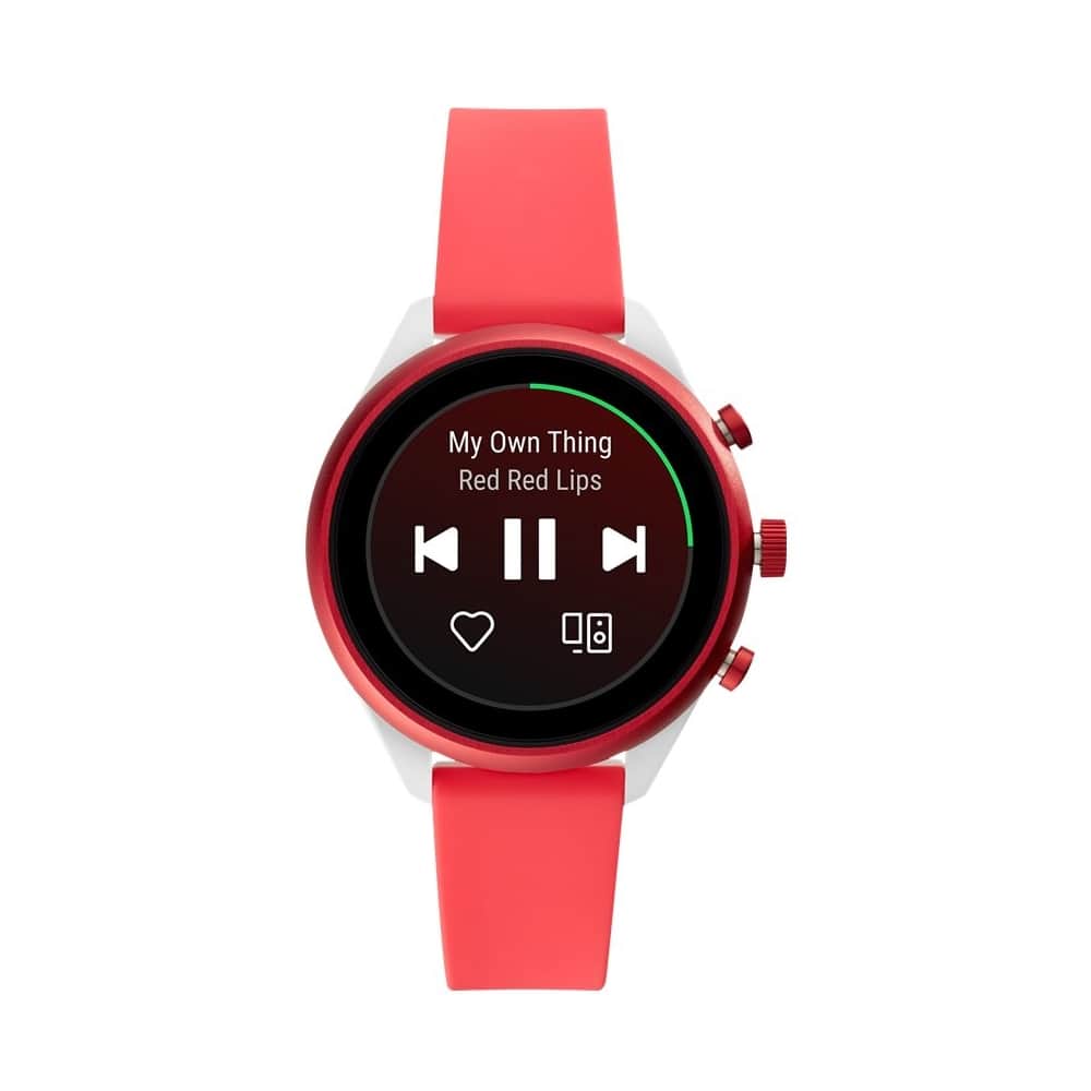 Alt View 11. Fossil - Sport Smartwatch 41mm Aluminum - Red with Red Silicone Band.