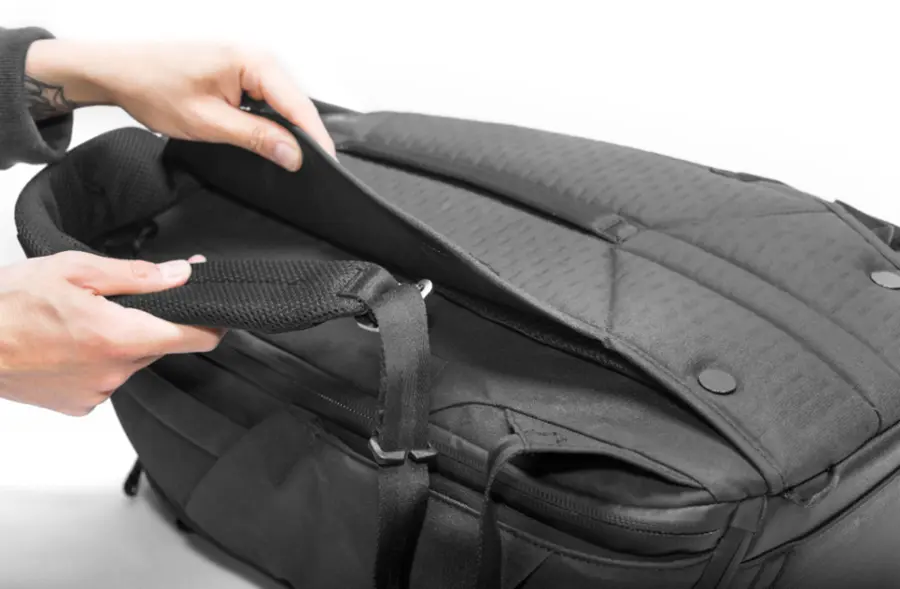 Alt View 15. Peak Design - Travel Backpack 45L - Black.