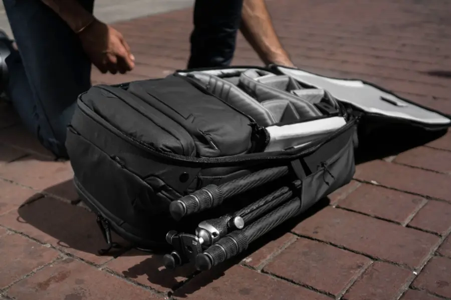Alt View 16. Peak Design - Travel Backpack 45L - Black.