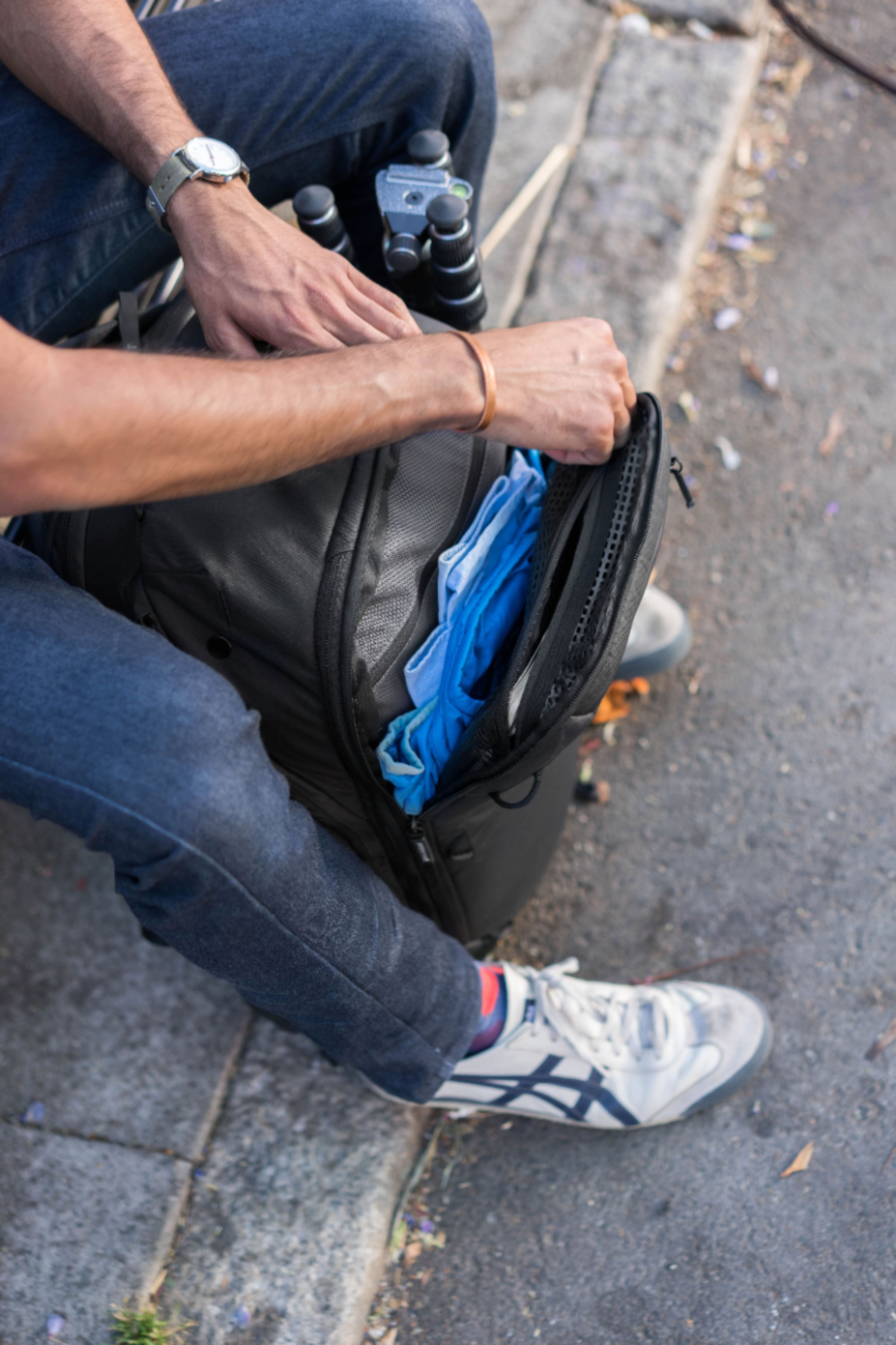 Alt View 23. Peak Design - Travel Backpack 45L - Black.