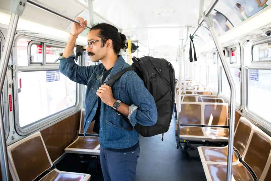 Alt View 28. Peak Design - Travel Backpack 45L - Black.