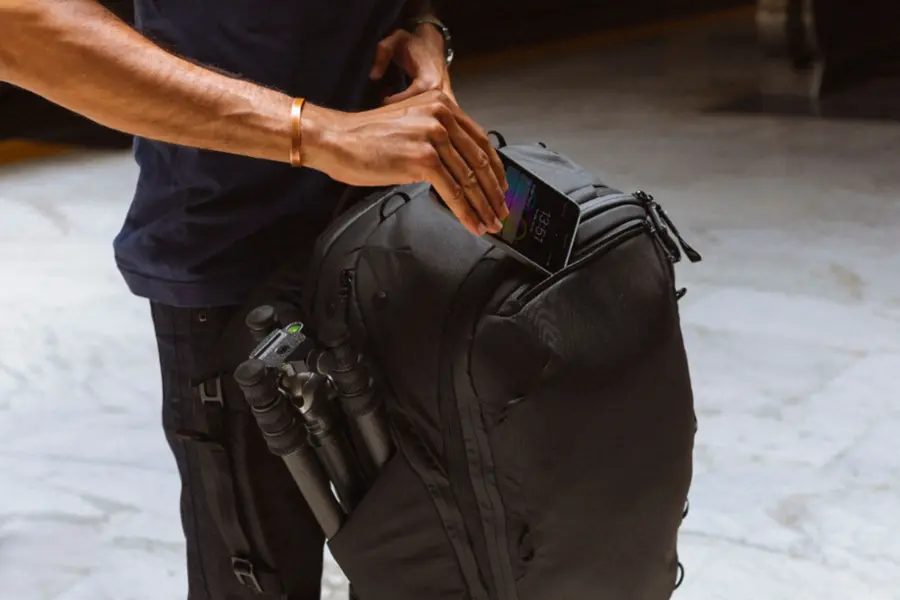 Alt View 29. Peak Design - Travel Backpack 45L - Black.