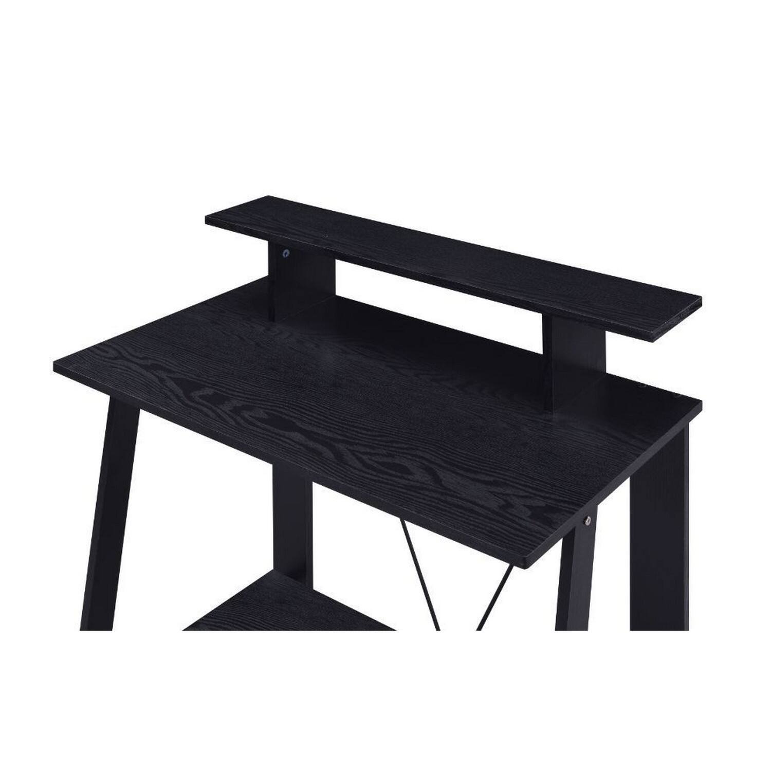 Left. Manhattan Lane - Writing Desk with V Shaped Frame, Black - Black.