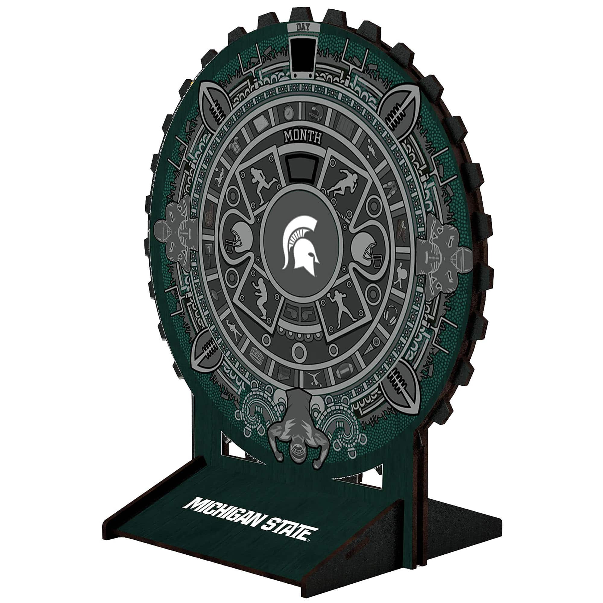 Fan Creations - Michigan State Spartans Aztec Circle Desk Calendar - Multicolor