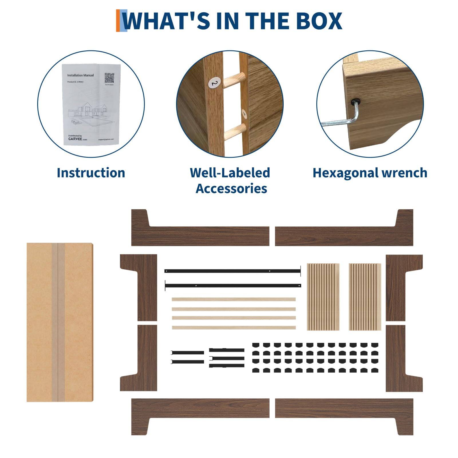 WHAT'S IN THE BOX

- Instruction
- Well-Labeled Accessories
- Hexagonal wrench