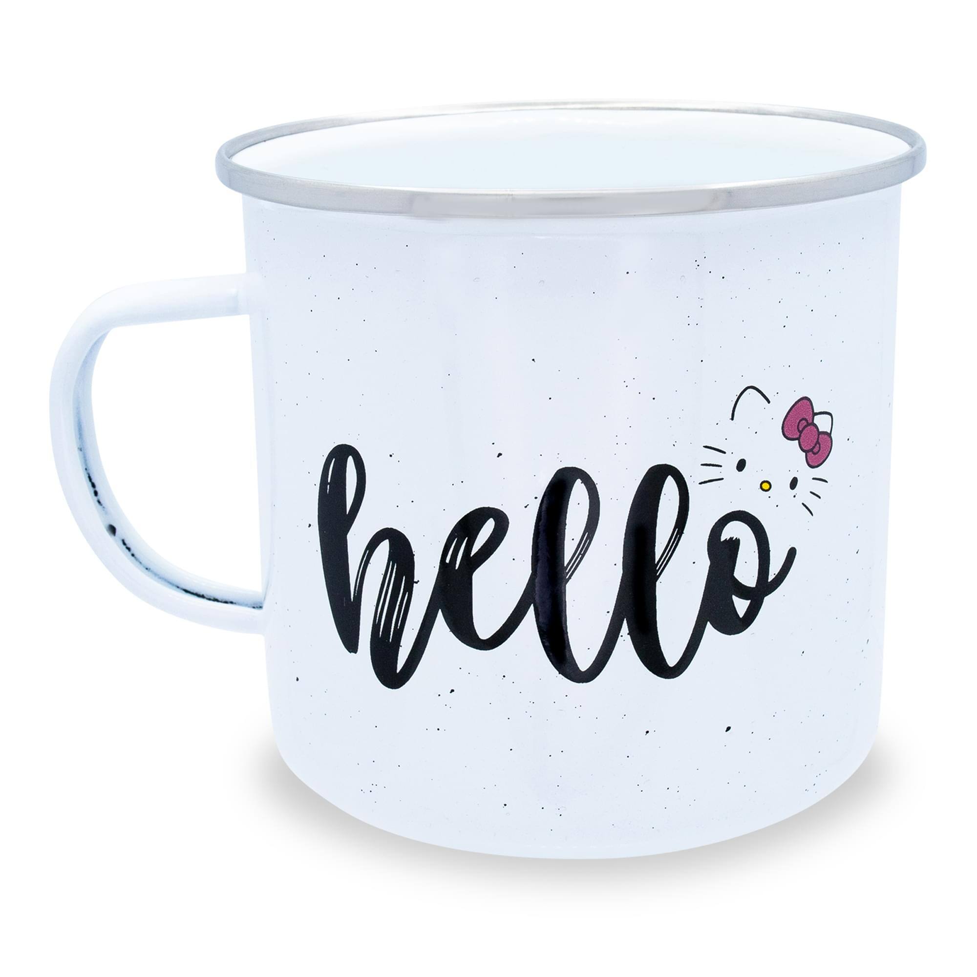 Alt View 1. Silver Buffalo - Sanrio Hello Kitty "Hello" Ceramic Camper Mug | Holds 20 Ounces - White.