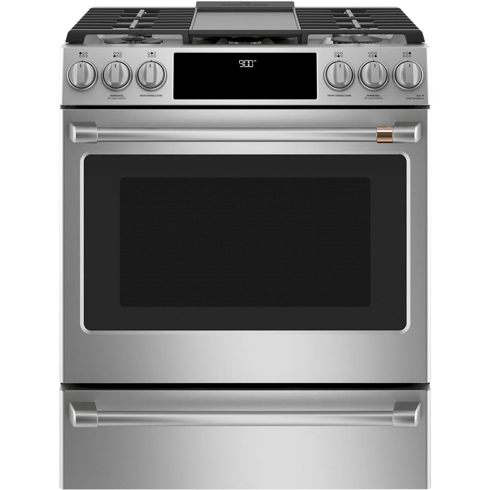 Alt View 11. Café - 5.7 Cu. Ft. Self-Cleaning Slide-In Dual Fuel Convection Range - Stainless steel.