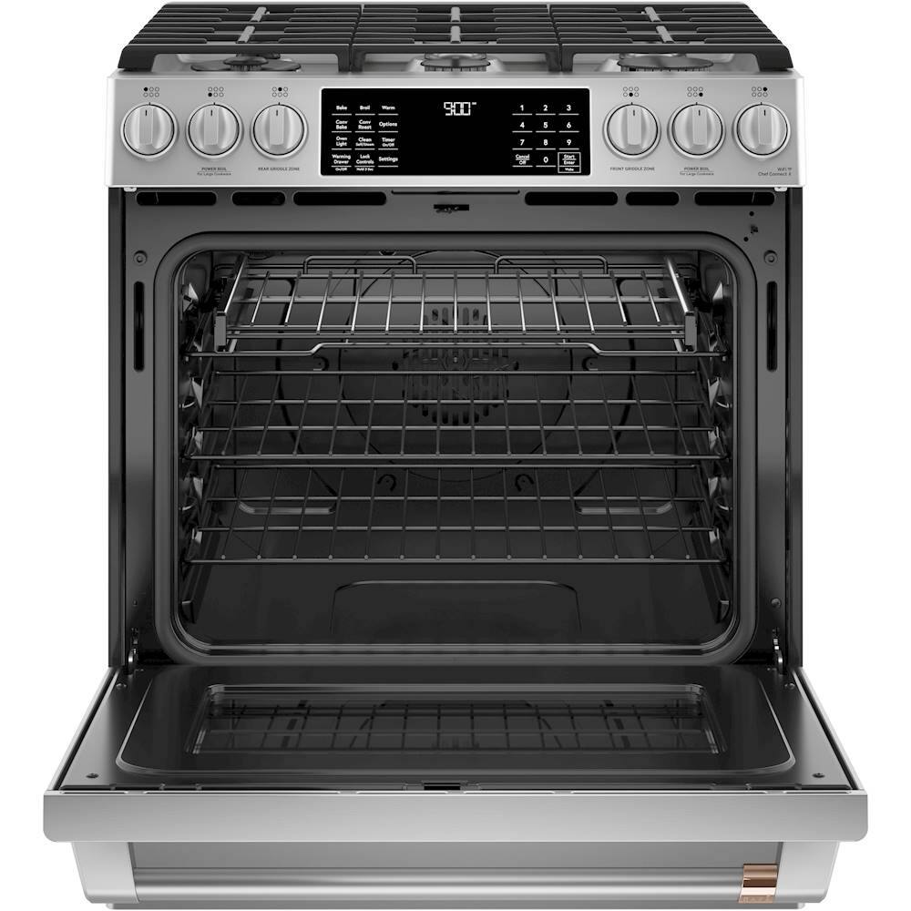 Alt View 13. Café - 5.7 Cu. Ft. Self-Cleaning Slide-In Dual Fuel Convection Range - Stainless steel.