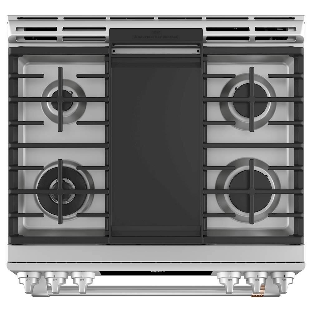 Alt View 16. Café - 5.7 Cu. Ft. Self-Cleaning Slide-In Dual Fuel Convection Range - Stainless steel.