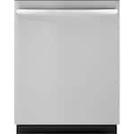 GE - 24" Top Control Built-In Dishwasher with Stainless Steel Tub - Stainless steel - Front_Standard