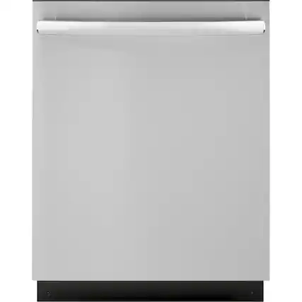 Front. GE - 24" Top Control Built-In Dishwasher with Stainless Steel Tub - Stainless steel.