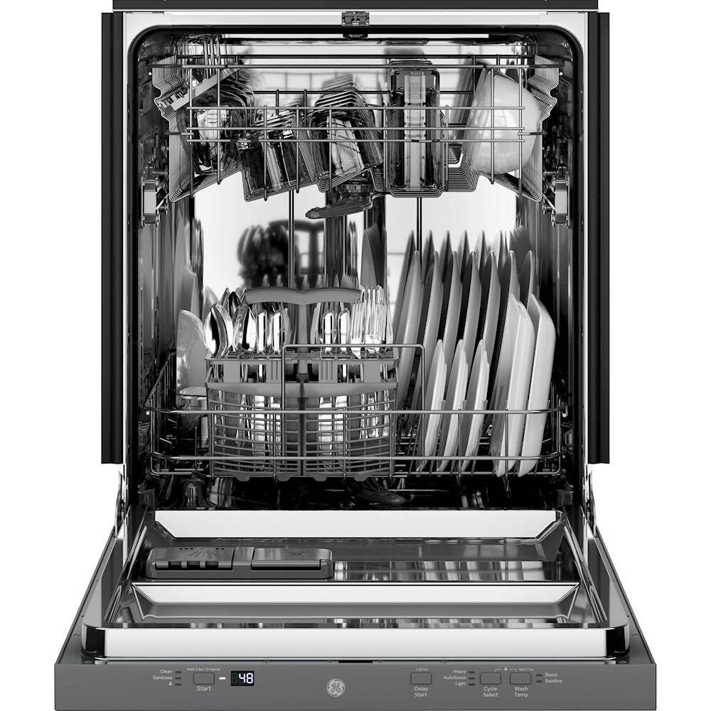 Alt View 11. GE - 24" Top Control Built-In Dishwasher with Stainless Steel Tub - Stainless steel.