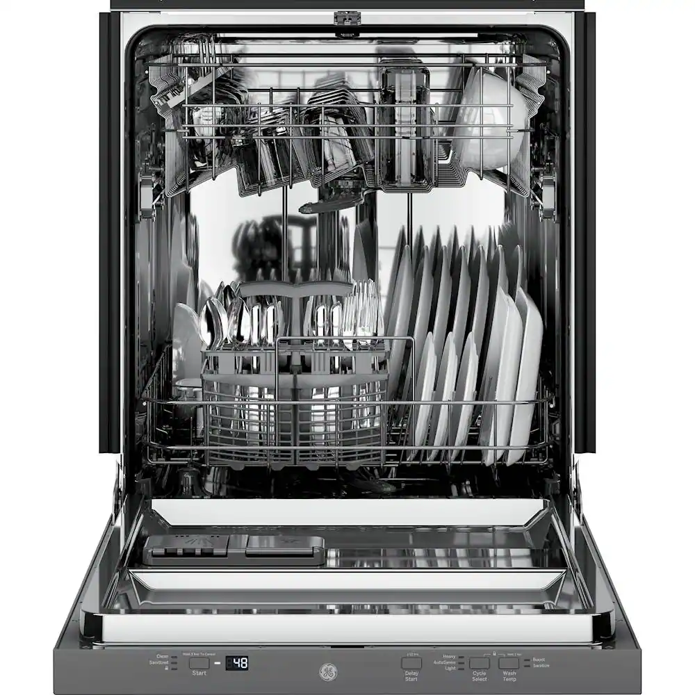 Alt View 11. GE - 24" Top Control Built-In Dishwasher with Stainless Steel Tub - Stainless steel.
