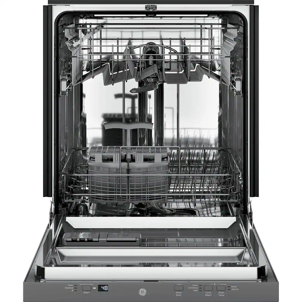 Alt View 12. GE - 24" Top Control Built-In Dishwasher with Stainless Steel Tub - Stainless steel.