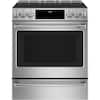 Front. Café - 5.7 Cu. Ft. Slide-In Electric Induction Convection Range, Customizable - Stainless steel.