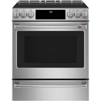 Café - 5.7 Cu. Ft. Slide-In Electric Induction Convection Range, Customizable - Stainless Steel - Front_Zoom