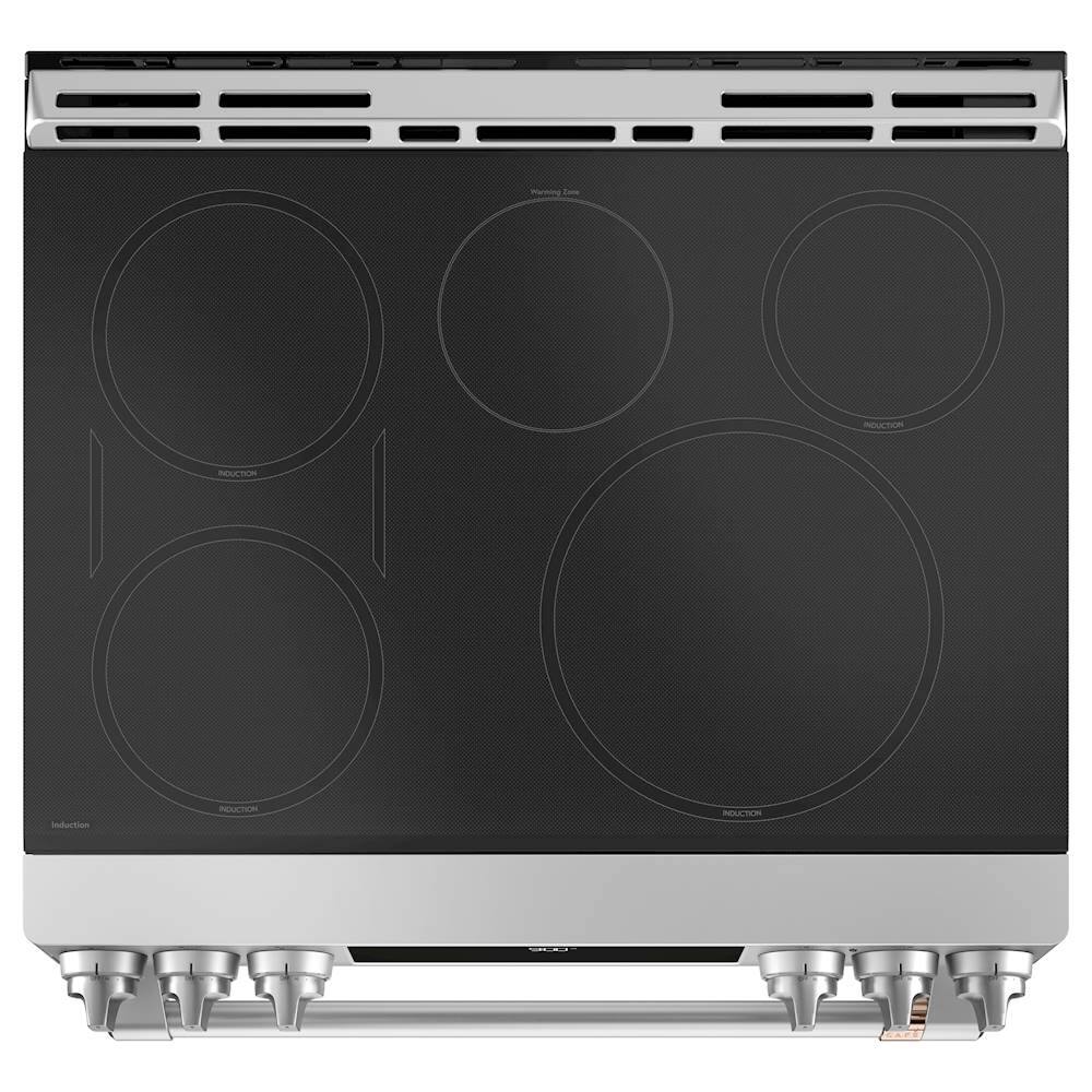 Alt View 14. Café - 5.7 Cu. Ft. Slide-In Electric Induction Convection Range, Customizable - Stainless steel.