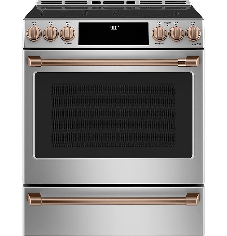 Alt View 36. Café - 5.7 Cu. Ft. Slide-In Electric Induction Convection Range, Customizable - Stainless steel.