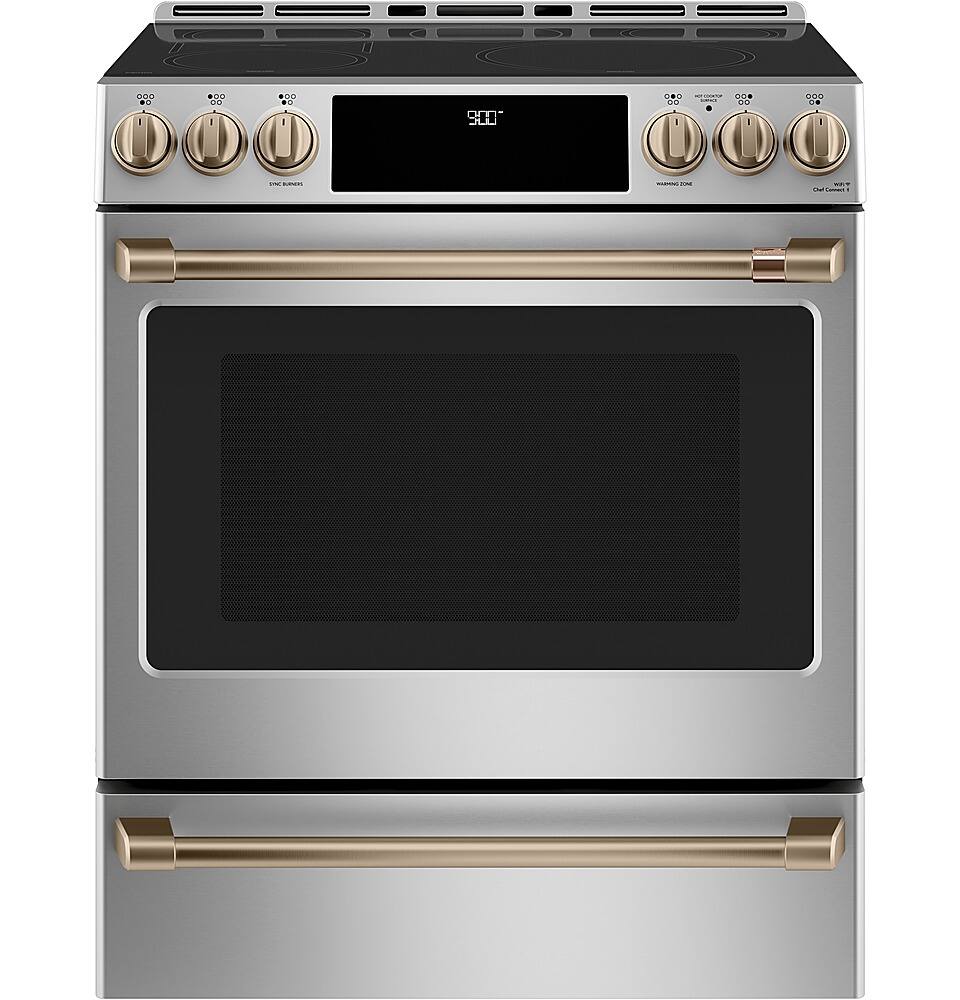 Alt View 37. Café - 5.7 Cu. Ft. Slide-In Electric Induction Convection Range, Customizable - Stainless steel.
