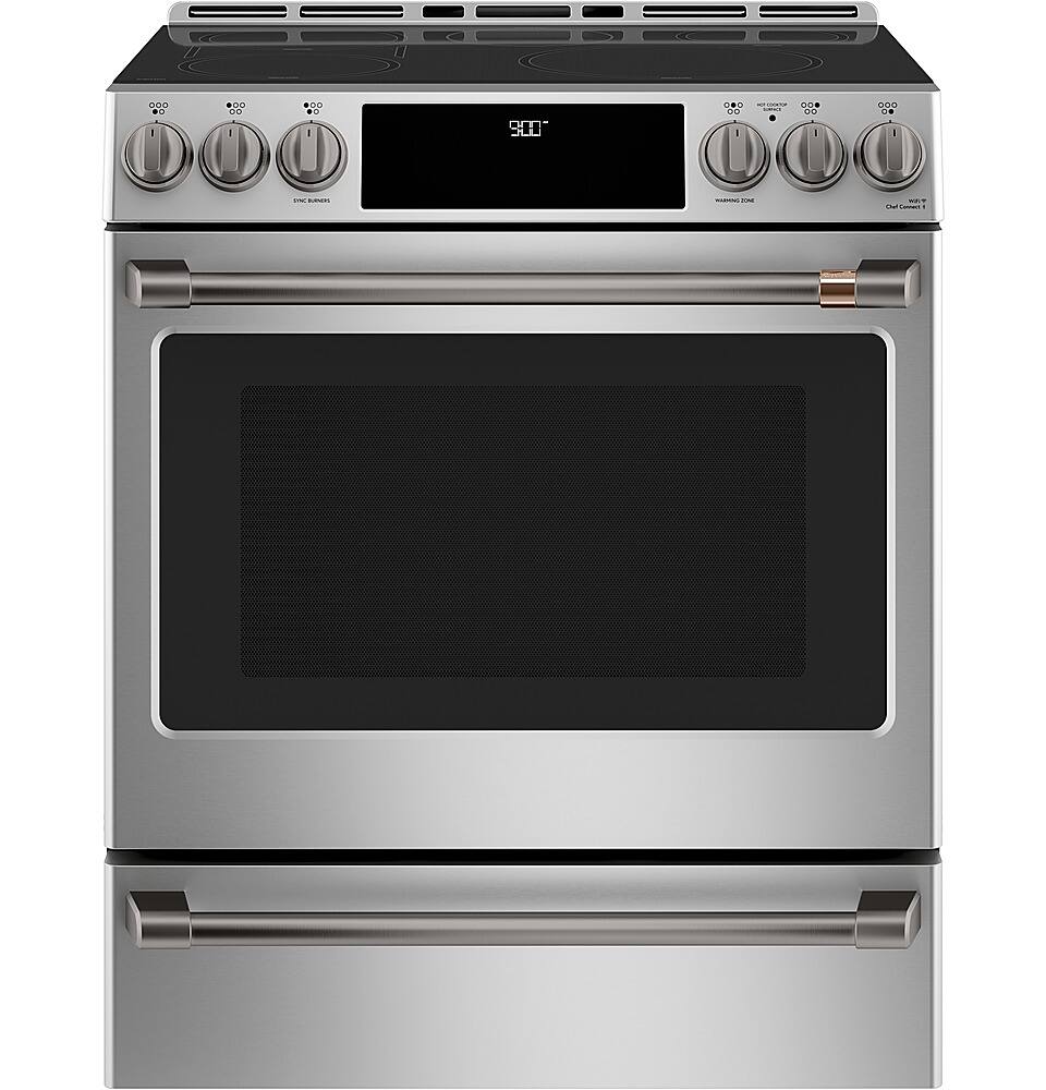 Alt View 38. Café - 5.7 Cu. Ft. Slide-In Electric Induction Convection Range, Customizable - Stainless steel.