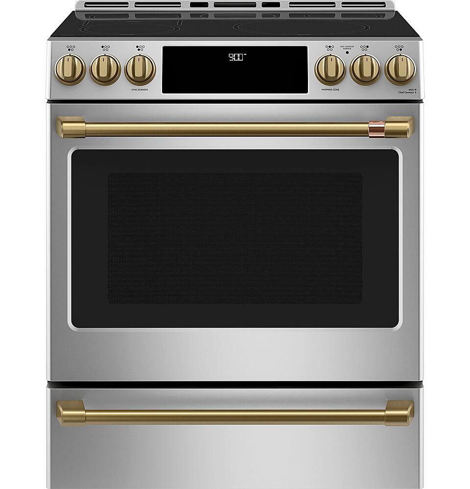 Alt View 39. Café - 5.7 Cu. Ft. Slide-In Electric Induction Convection Range, Customizable - Stainless steel.