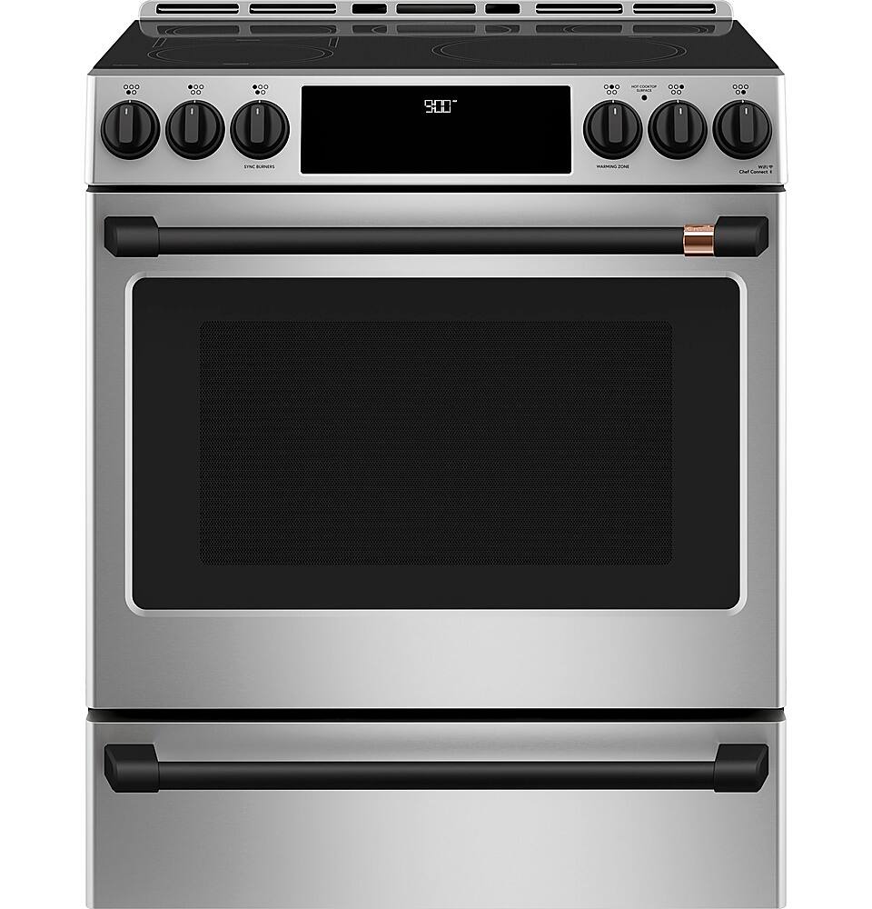Alt View 40. Café - 5.7 Cu. Ft. Slide-In Electric Induction Convection Range, Customizable - Stainless steel.