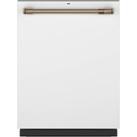 Café - 24" Top Control Tall Tub Built-In Dishwasher with Stainless Steel Tub, Customizable - Matte White - Front_Zoom