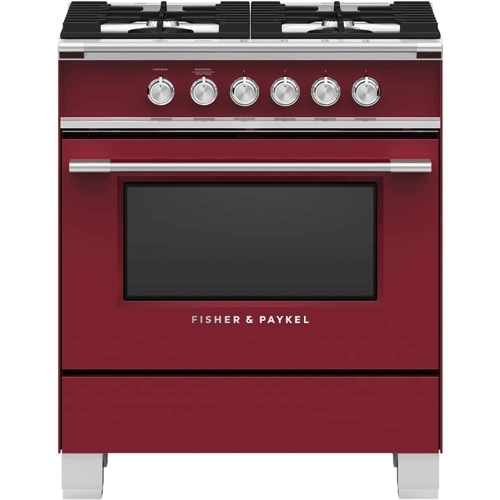Fisher & Paykel - 3.5 Cu. Ft. Freestanding Gas Range - Red - Front_Zoom
