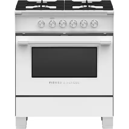 Front. Fisher & Paykel - 3.5 Cu. Ft. Freestanding Gas Range - White.