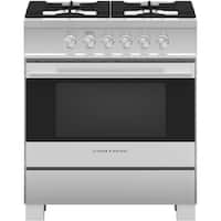 Fisher & Paykel - 3.5 Cu. Ft. Freestanding Gas Convection Range - Brushed Stainless Steel/Black Glass - Front_Zoom