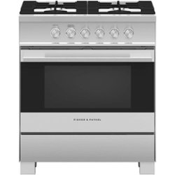 Fisher & Paykel - 3.5 Cu. Ft. Freestanding Gas Convection Range - Brushed stainless steel/black glass - Front_Zoom