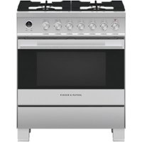 Fisher & Paykel - 3.6 Cu. Ft. Self-Cleaning Freestanding Dual Fuel Convection Range - Stainless Steel/Black Glass - Front_Zoom