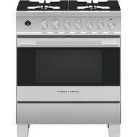 Fisher & Paykel - 3.6 Cu. Ft. Self-Cleaning Freestanding Dual Fuel Convection Range - Stainless Steel/Black Glass - Front_Zoom