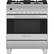 Front. Fisher & Paykel - 3.6 Cu. Ft. Self-Cleaning Freestanding Dual Fuel Convection Range - Stainless Steel/Black Glass.