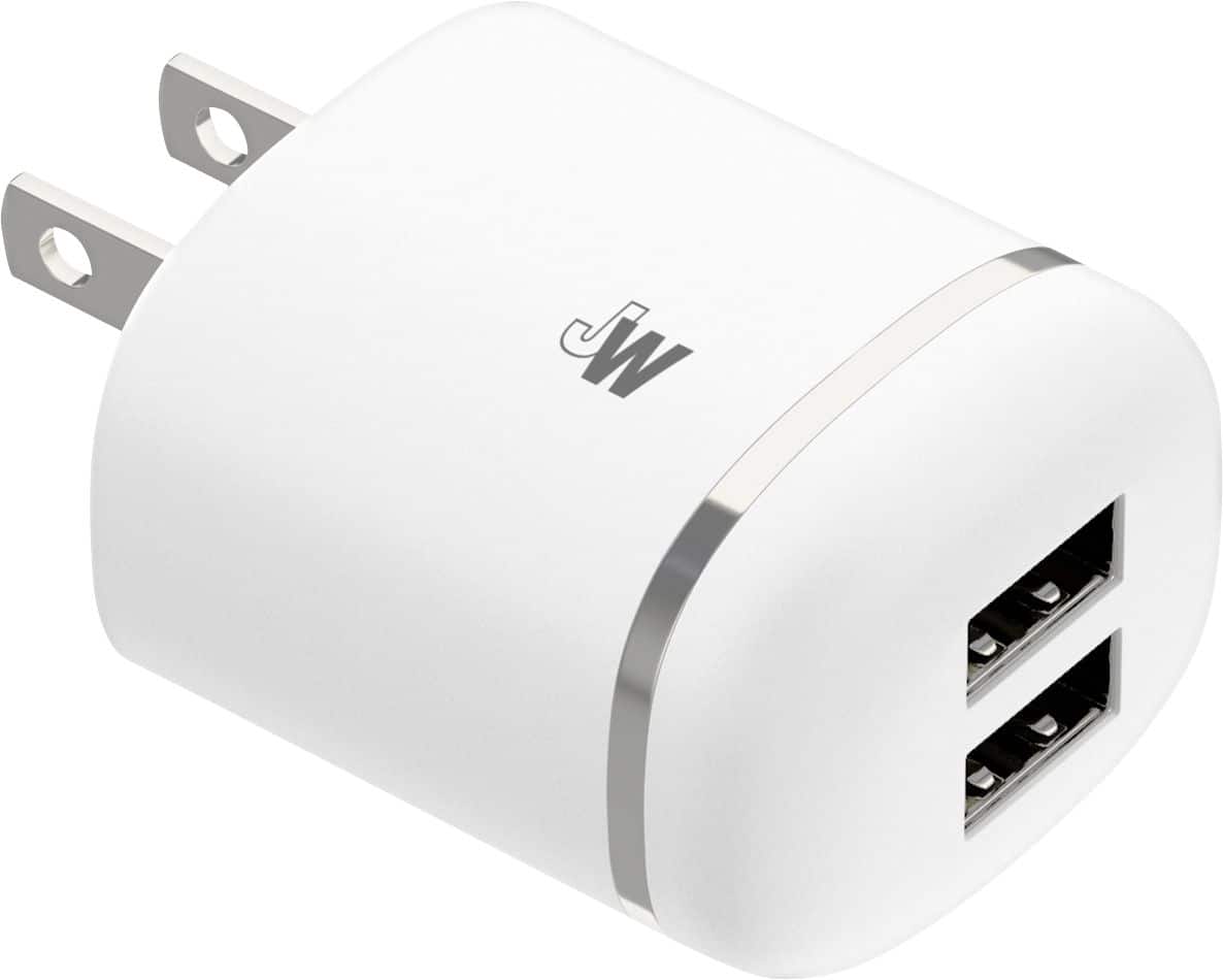 Front. Just Wireless - Power Adapter - White.
