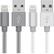 Front. Just Wireless - 6' Lightning-to-USB Type A Cable (2-Pack) - Silver/Slate Gray.