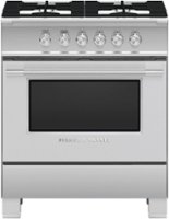 Fisher & Paykel - Classic Series 3.5 Cu. Ft. Freestanding Gas True Convection Range - Brushed Stainless Steel/Black Glass - Front_Zoom