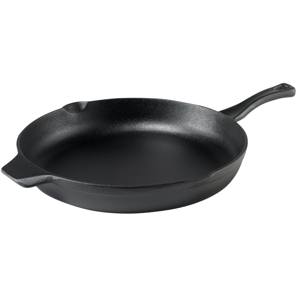Left View: CookCraft - by Candace 8" Skillet - Brushed Stainless Steel With Mirror Accents