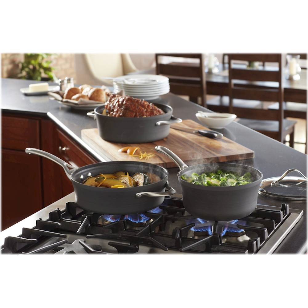 Calphalon Contemporary 8-Piece Cookware Set Black  - Best Buy