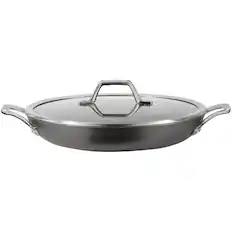 Angle. Calphalon - Signature 12" Everyday Pan - Black/Gray/Silver.