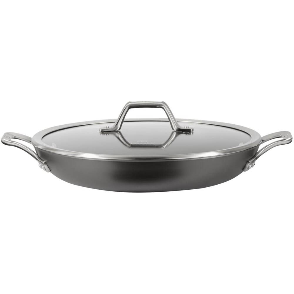Angle. Calphalon - Signature 12" Everyday Pan - Black/Gray/Silver.
