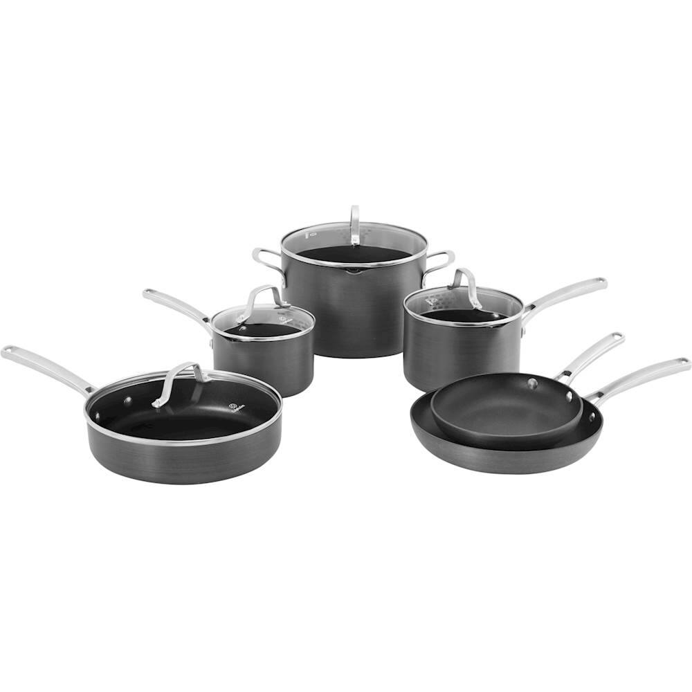 Angle. Calphalon - Classic 10-Piece Cookware Set - Black.