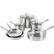Angle. Calphalon - Classic 10-Piece Cookware Set - Stainless Steel.
